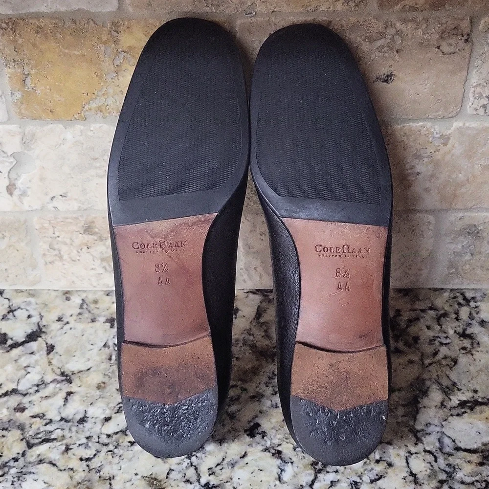 Cole Haan Black Leather Lezlie Loafers